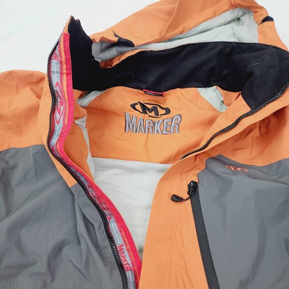 Marker Men's Orange Grey Gore-Tex Long Sleeve Full Zip Windbreaker Jacket Size L - Picture 13 of 15